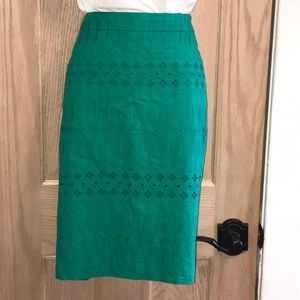 Loft green skirt size 4